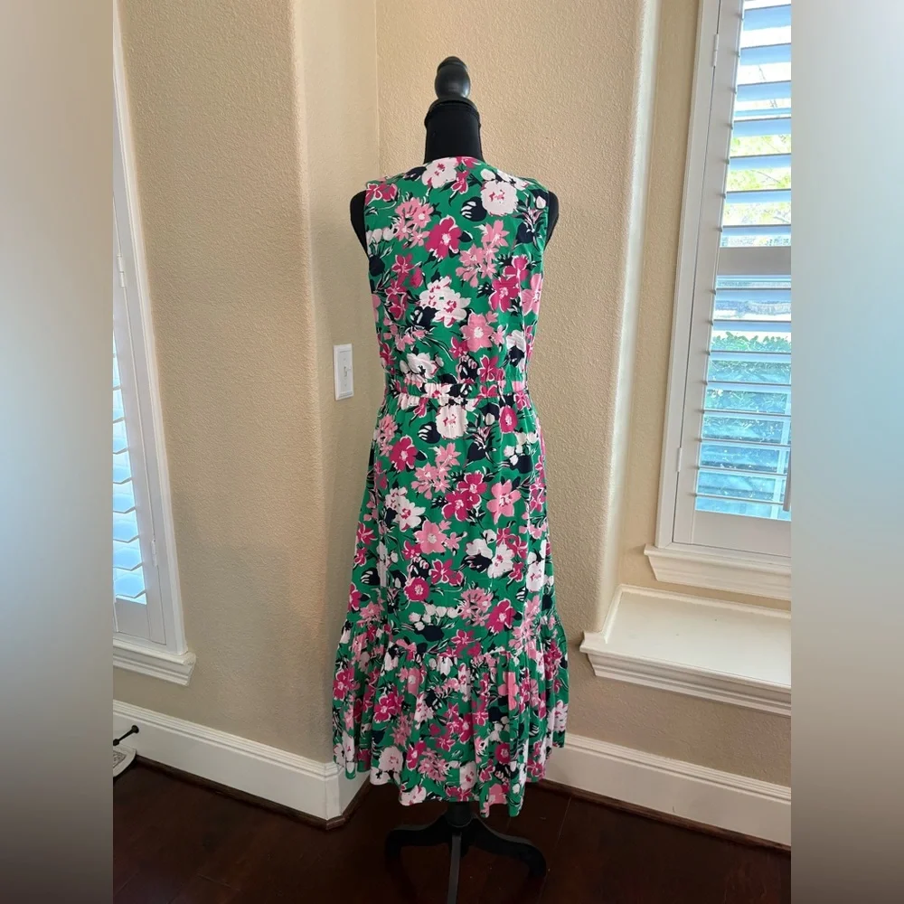 J. Crew Floral Midi Dress with ruffle detail - Picture 4 of 7
